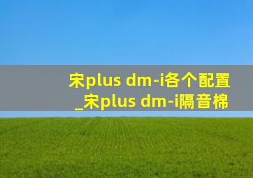 宋plus dm-i各个配置_宋plus dm-i隔音棉